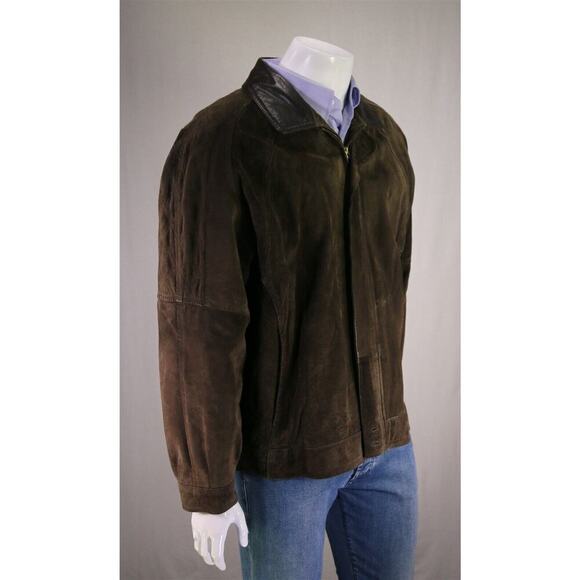 Burberrys Men's Vintage Brown Spanish Pig Leather Bomber Jacket Oversized XL - Picture 5 of 8